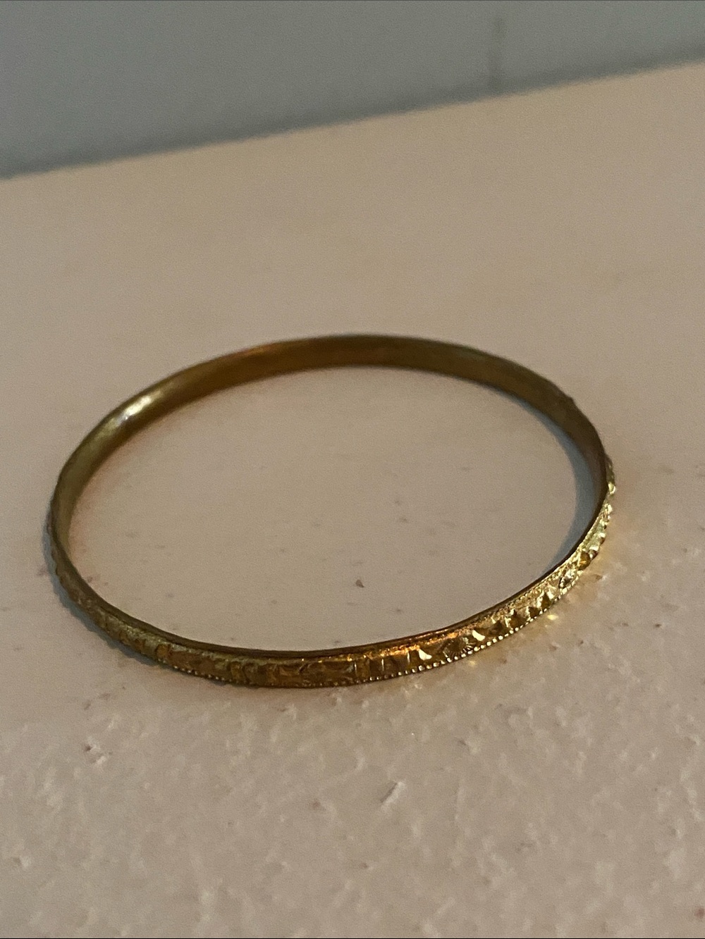 Gold-Tone Textured Girls-Kids Bangle Bracelet